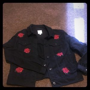 LuLaRoe L black Harvey Jean Jacket